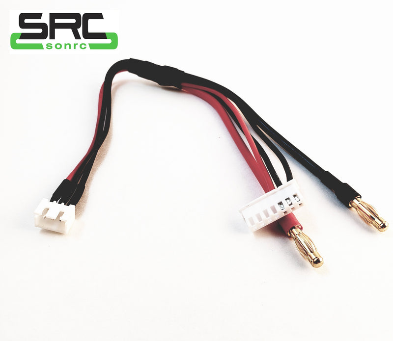 Receiver/Nitro Servo Battery Charge Cable (2S Balance Harness to 4mm Banana Plugs w/7s Adapter